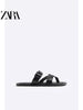 Importé - ZARA NEW - Sandales Homme A Lanières Avec Boucle En Cuir Pu