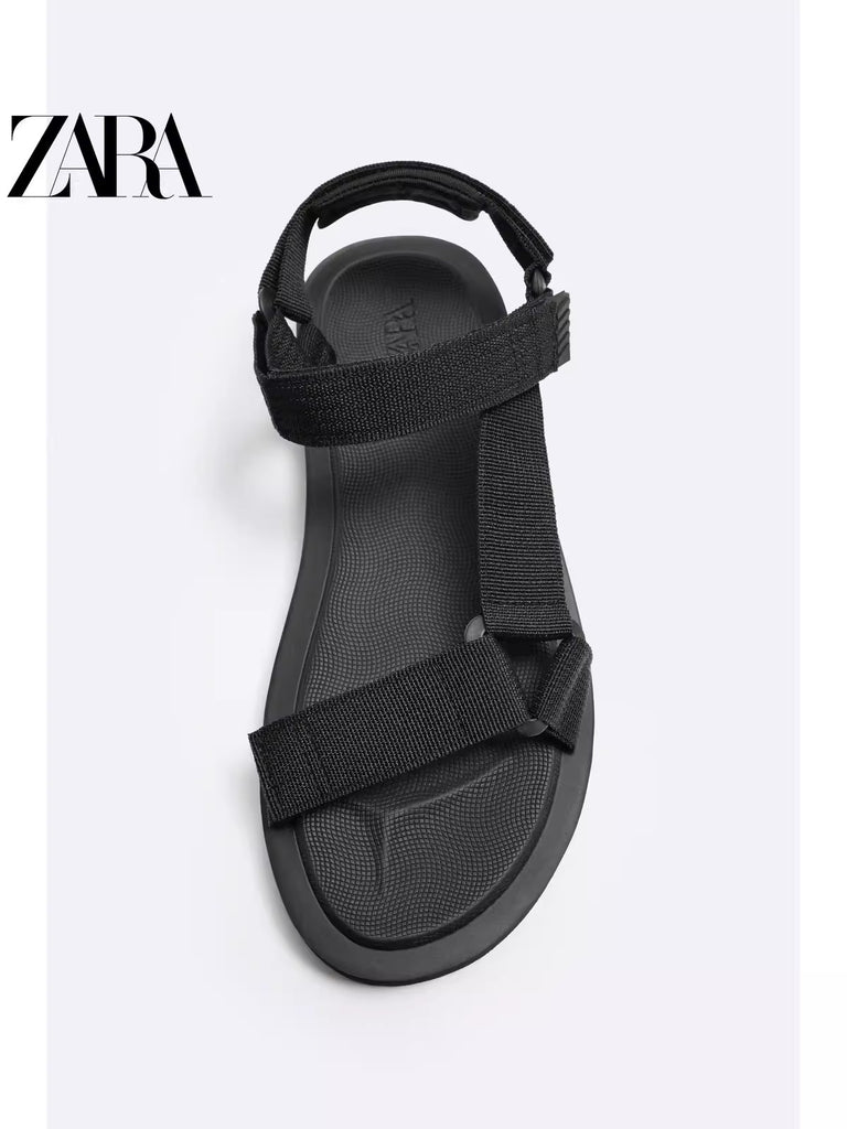 Importé - ZARA NEW - Sandales Homme A Lanières Avec Fermetures Velcro
