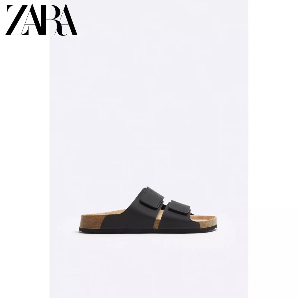 Importé ZARA NEW Sandales Homme A Lanières Légères Noir