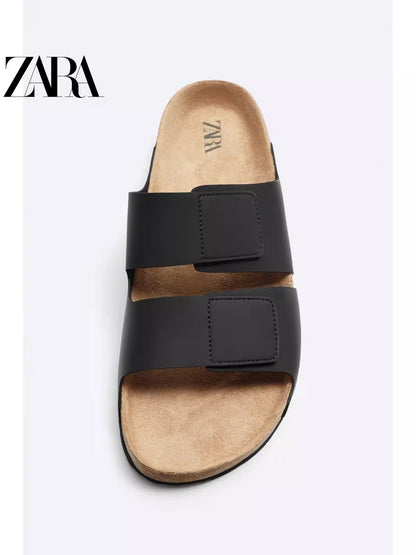 Importé - ZARA NEW - Sandales Homme A Lanières Légères  - Noir
