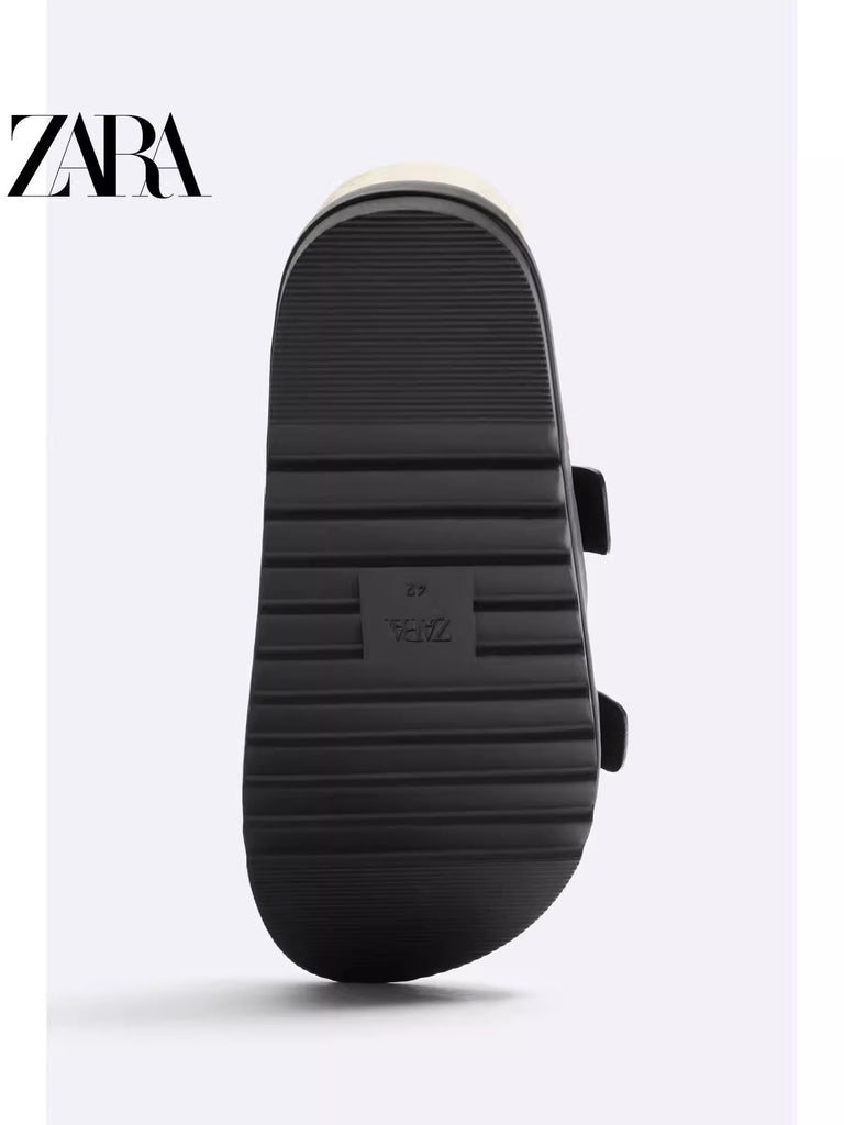 Importé - ZARA NEW - Sandales Homme A Lanières Légères Style Rétro  - Noir