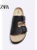 Importé - ZARA NEW - Sandales Homme A Lanières Légères Style Rétro  - Noir