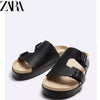 Importé - ZARA NEW - Sandales Homme A Lanières Légères Style Rétro  - Noir