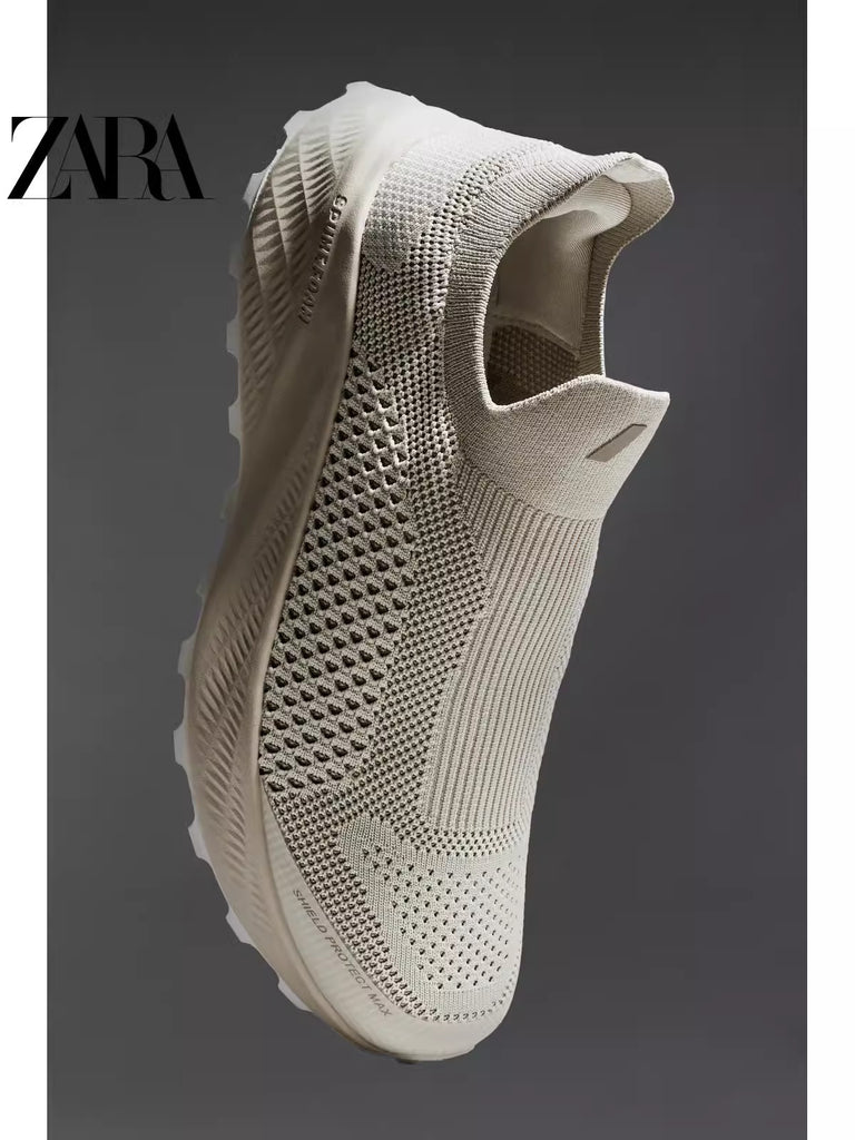 Importé - ZARA NEW - Chaussure Homme Sport Baskets Tricotées - Blanc Cassé