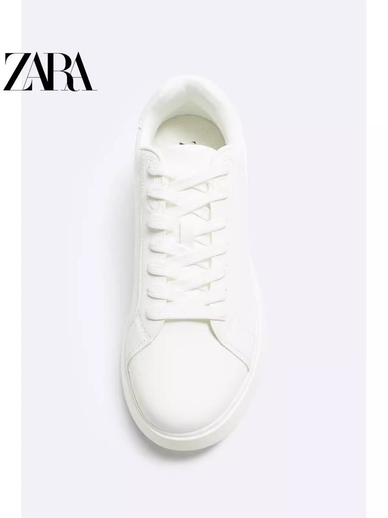 Importé  - ZARA NEW - Chaussure Homme Sport Baskets Rétro Décontractées - Blanc