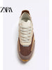 Importé  - ZARA NEW - Chaussure Homme Sport Baskets Confort Bi-Matière -Brun