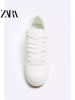 Importé - ZARA NEW - Chaussure Homme Sport Baskets Rétro Bi-Matière - Blanc