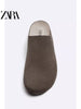 Importé - ZARA NEW - Sandales Homme Babouche Pantoufle En Cuir De Daim