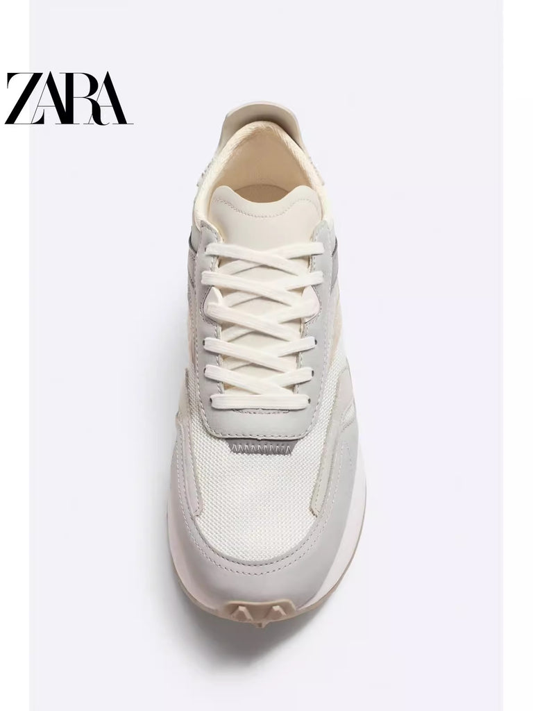 Importé  - ZARA NEW - Chaussure Homme Sport Baskets Confort Bi-Matière - Gris