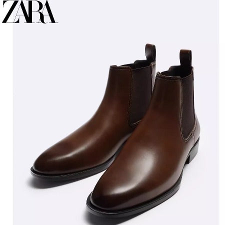 Importé - ZARA NEW - Chaussure Homme  Décontractée Montantes Chelsea Boots En Cuir PU