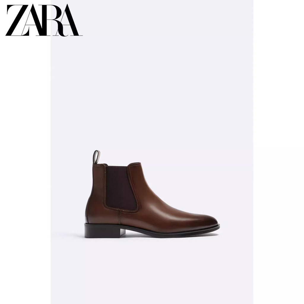 Importé - ZARA NEW - Chaussure Homme  Décontractée Montantes Chelsea Boots En Cuir PU