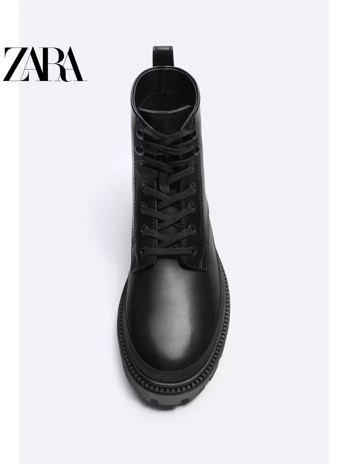 Importé - ZARA NEW - Chaussure Homme  Montantes Chelsea Boots A Lacets - Noir