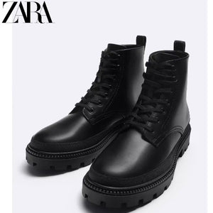 Importé - ZARA NEW - Chaussure Homme  Montantes Chelsea Boots A Lacets - Noir