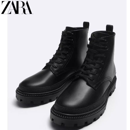 Importé - ZARA NEW - Chaussure Homme Montantes Chelsea Boots A Lacets - Noir