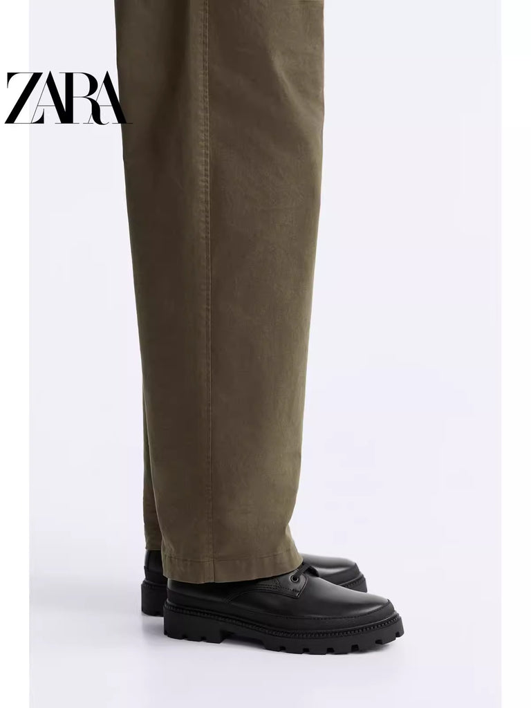 Importé - ZARA NEW - Chaussure Homme  Montantes Chelsea Boots A Lacets - Noir