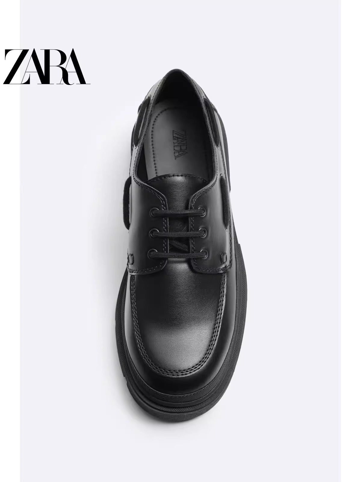 Importé - ZARA NEW - Chaussure Homme Britannique Confortables En Cuir - Noir