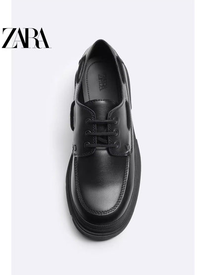 Importé - ZARA NEW - Chaussure Homme Britannique Confortables En Cuir - Noir