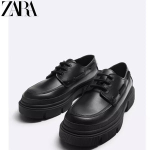 Importé - ZARA NEW - Chaussure Homme Britannique Confortables En Cuir - Noir