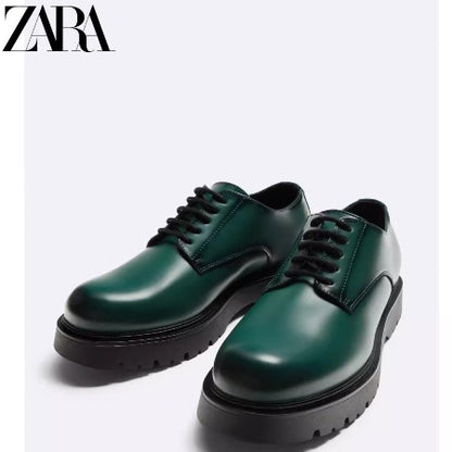 Importé - ZARA NEW - Chaussure Homme Britannique Décontractées En Cuir PU - Vert