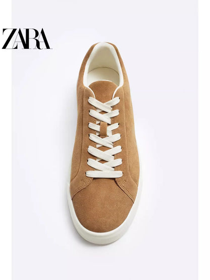 Importé  - ZARA NEW - Chaussure Homme Sport Loisirs En Cuir PU - Marron