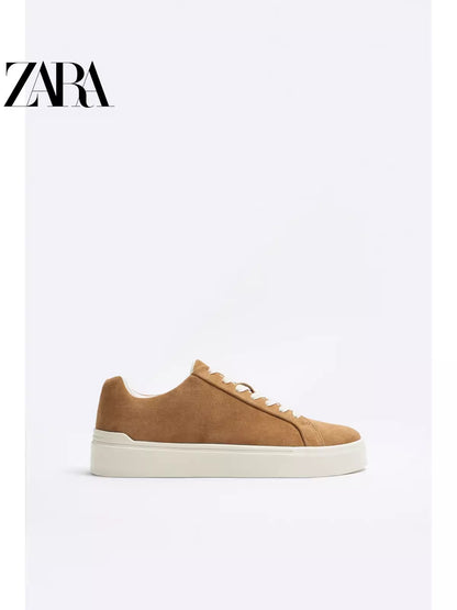 Importé  - ZARA NEW - Chaussure Homme Sport Loisirs En Cuir PU - Marron