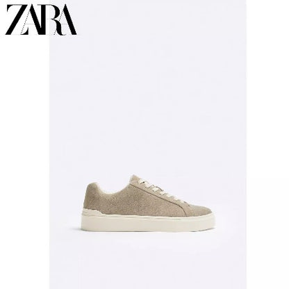 Importé  - ZARA NEW - Chaussure Homme Sport Loisirs En Cuir PU - Beige