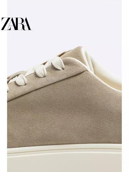 Importé  - ZARA NEW - Chaussure Homme Sport Loisirs En Cuir PU - Beige