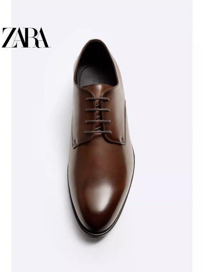 Importé - ZARA NEW - Chaussure Homme Britannique Classiques  En Cuir PU - Brun