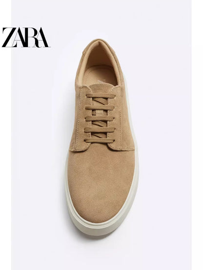 Importé  - ZARA NEW - Chaussure Homme Sport Baskets En Daim - Beige