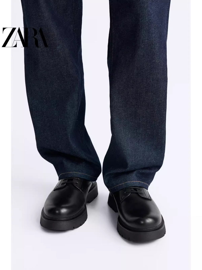 Importé - ZARA NEW - Chaussure Homme Britannique Décontractées En Cuir PU - Noir