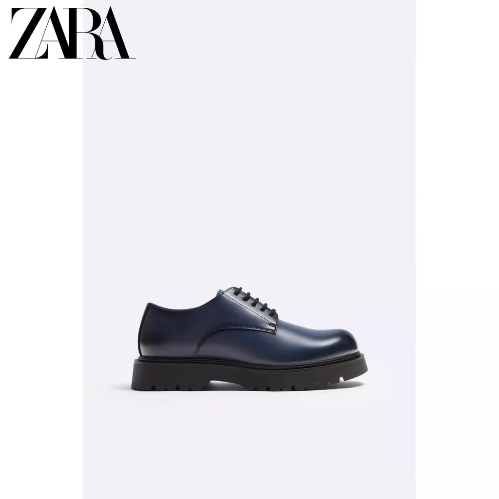 Importé - ZARA NEW - Chaussure Homme Britannique Décontractées En Cuir PU - Bleu clair