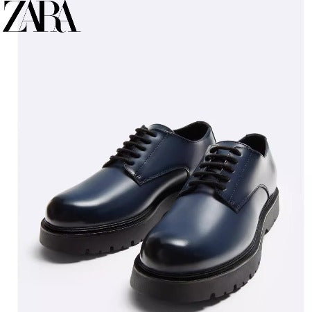 Importé - ZARA NEW - Chaussure Homme Britannique Décontractées En Cuir PU - Bleu clair
