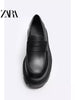 Importé  - ZARA NEW - Chaussure Homme Mocassin Rétro ConfortableEn Cuir - Noir