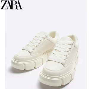 Importé  - ZARA NEW - Chaussure Homme Sport Baskets Style Rétro - Blanc