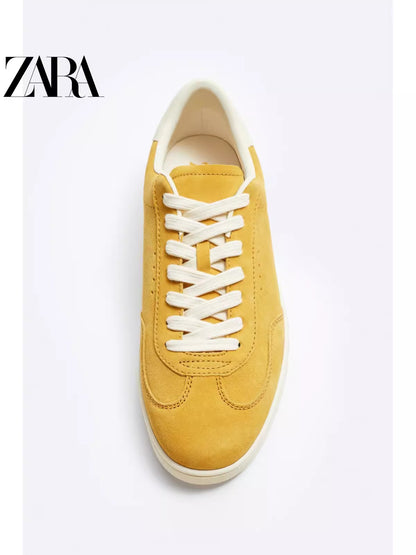 Importé - ZARA NEW - Chaussure Homme Sport Baskets En Daim - Jaune