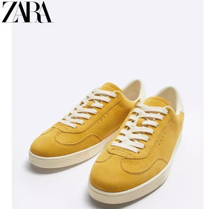 Importé - ZARA NEW - Chaussure Homme Sport Baskets En Daim - Jaune