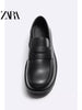 Importé - ZARA NEW - Chaussure Homme Mocassin Rétro Décontractées En Cuir - Noir