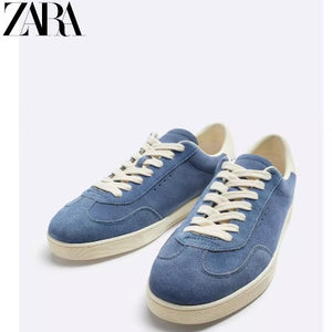 Importé - ZARA NEW - Chaussure Homme Sport Baskets En Daim - Bleu