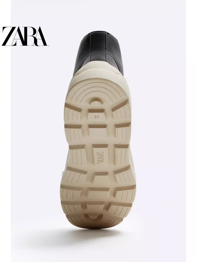 Importé  - ZARA NEW - Chaussure Homme Sport Baskets Montantes Style Bottes - Noir