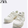 Importé  - ZARA NEW - Chaussure Homme Sport Baskets Style Rétro - Blanc