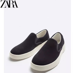 Importé  - ZARA NEW - Chaussure Homme Sport baskets Sans Lacets En Daim - Bleu
