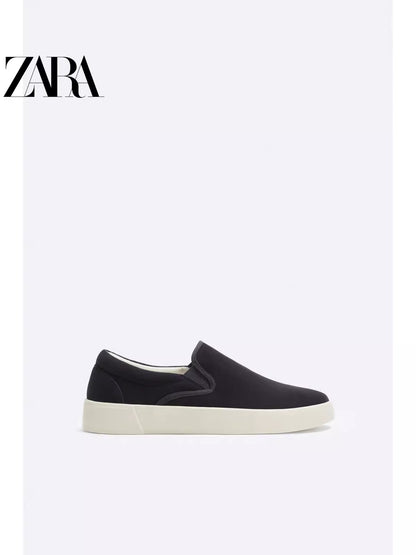 Importé  - ZARA NEW - Chaussure Homme Sport baskets Sans Lacets En Daim - Bleu