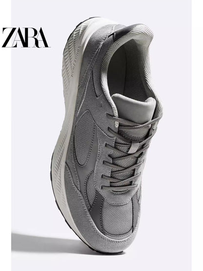 Importé  - ZARA NEW - Chaussure Homme Sport baskets Rétro Jogging - Gris