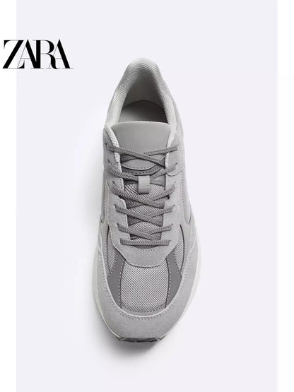 Importé  - ZARA NEW - Chaussure Homme Sport baskets Rétro Jogging - Gris