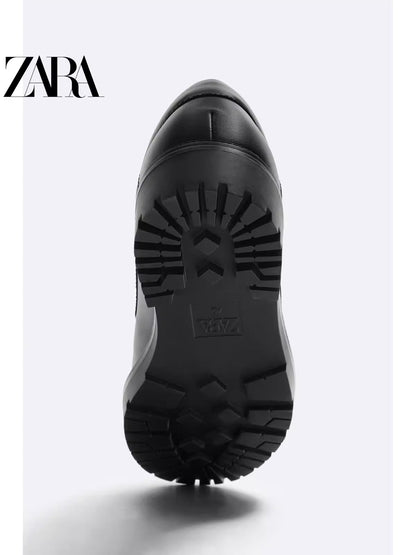 Importé - ZARA NEW - Chaussure Homme Britannique En Cuir PU - Noir