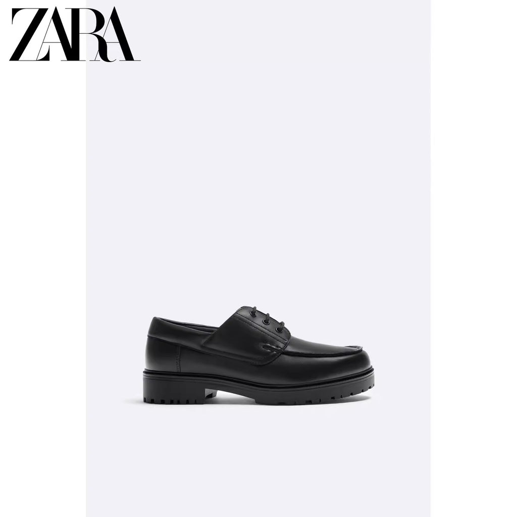 Importé - ZARA NEW - Chaussure Homme Britannique En Cuir PU - Noir