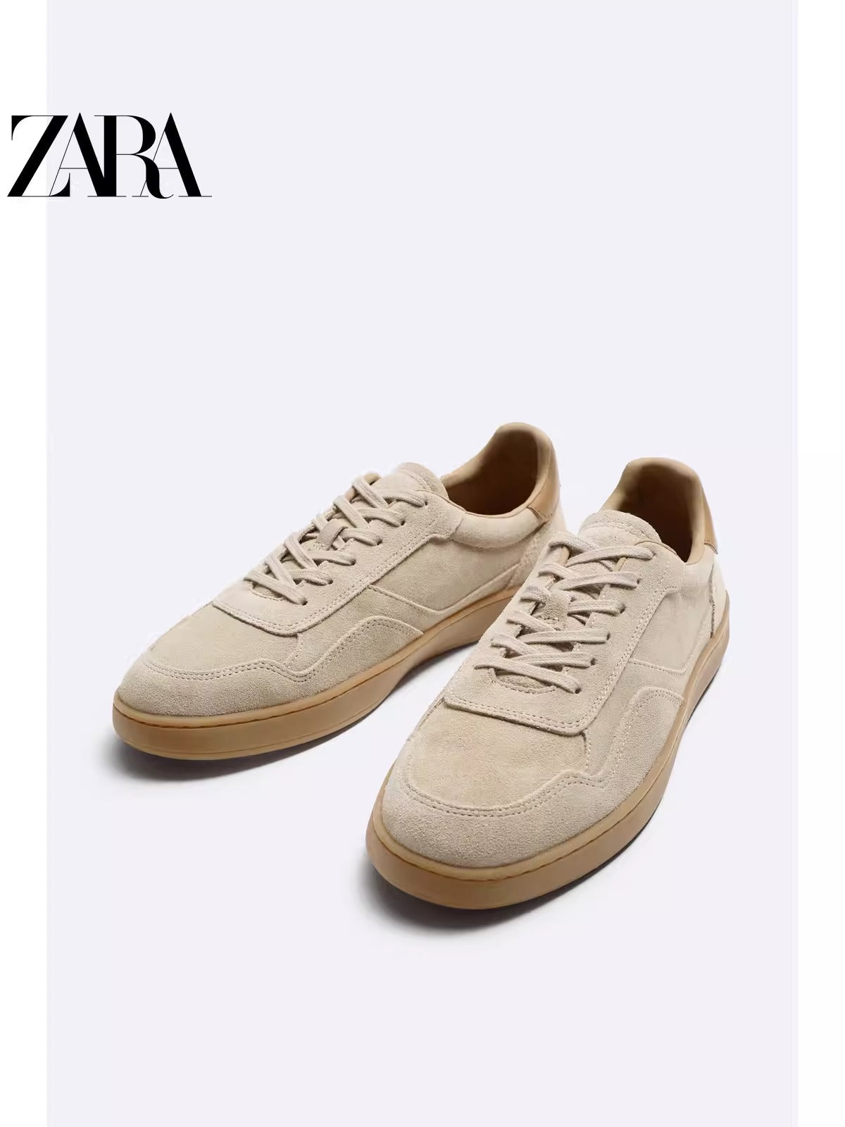 Importé - ZARA NEW - Chaussure Homme Sport Baskets En Daim - Beige