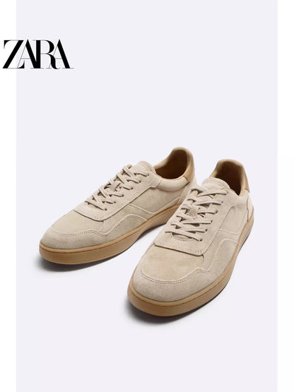 Importé - ZARA NEW - Chaussure Homme Sport Baskets En Daim - Beige