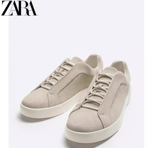 Importé - ZARA NEW - Chaussure Homme Sport Baskets Décontractées En Daim - Beige