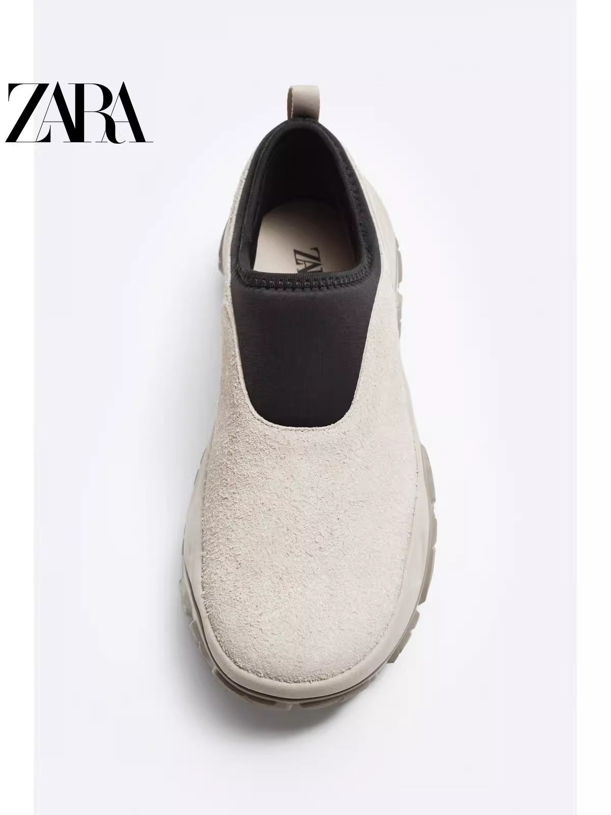 Importé - ZARA NEW - Chaussure Homme Sport Baskets Rétro Sans Lacets - Beige